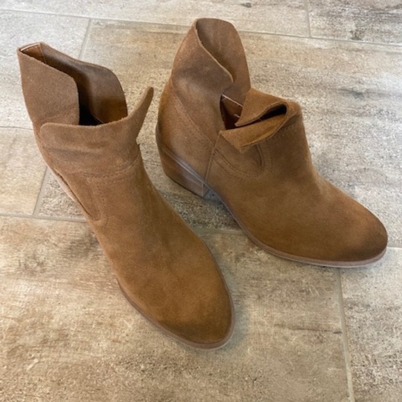 New Cognac Suede Ankle Boots - Picture 1 of 5